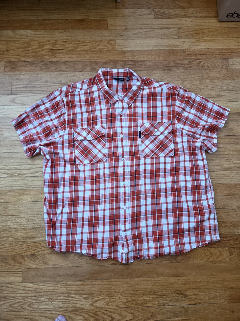 Harley-Davidson men's orange Plaid shirt size 5XL Cotton